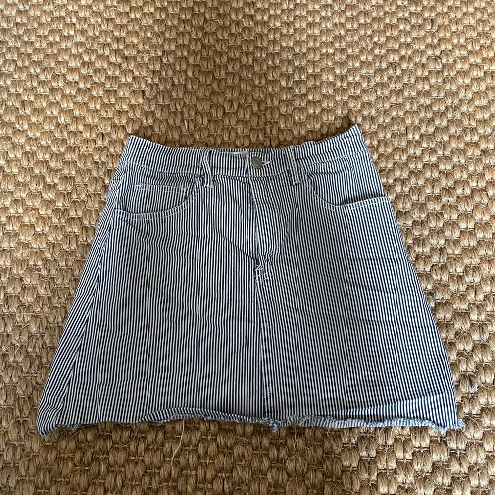brandy melville striped mini skirt